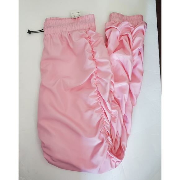 None Pants - NEW Hot & Delicious Bubble Gum Pink Nylon Pull-On Jogger Pants Size M